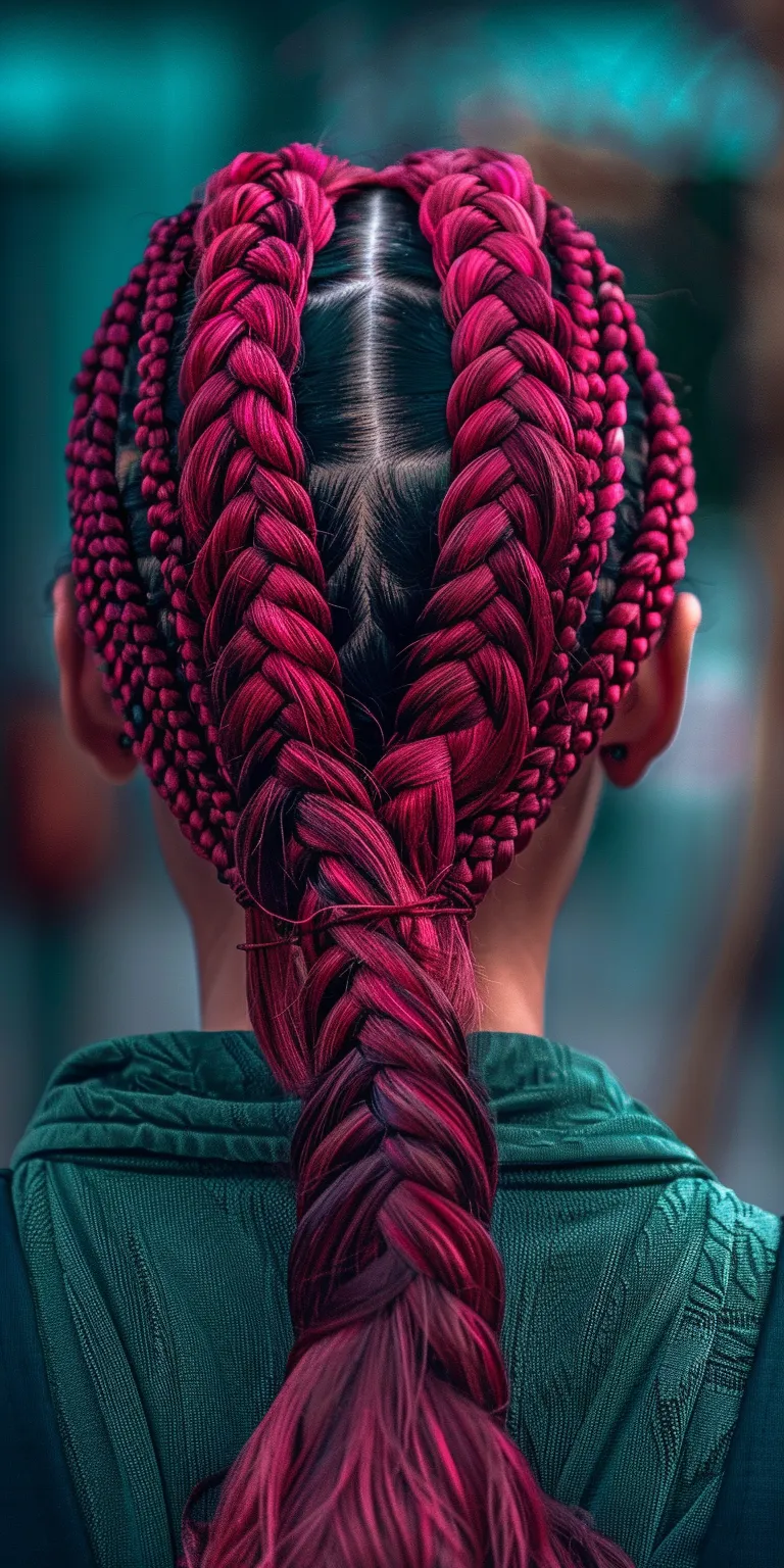 burgundy braids Boho braids, Braid, Hair twists, Waterfall Cornrows