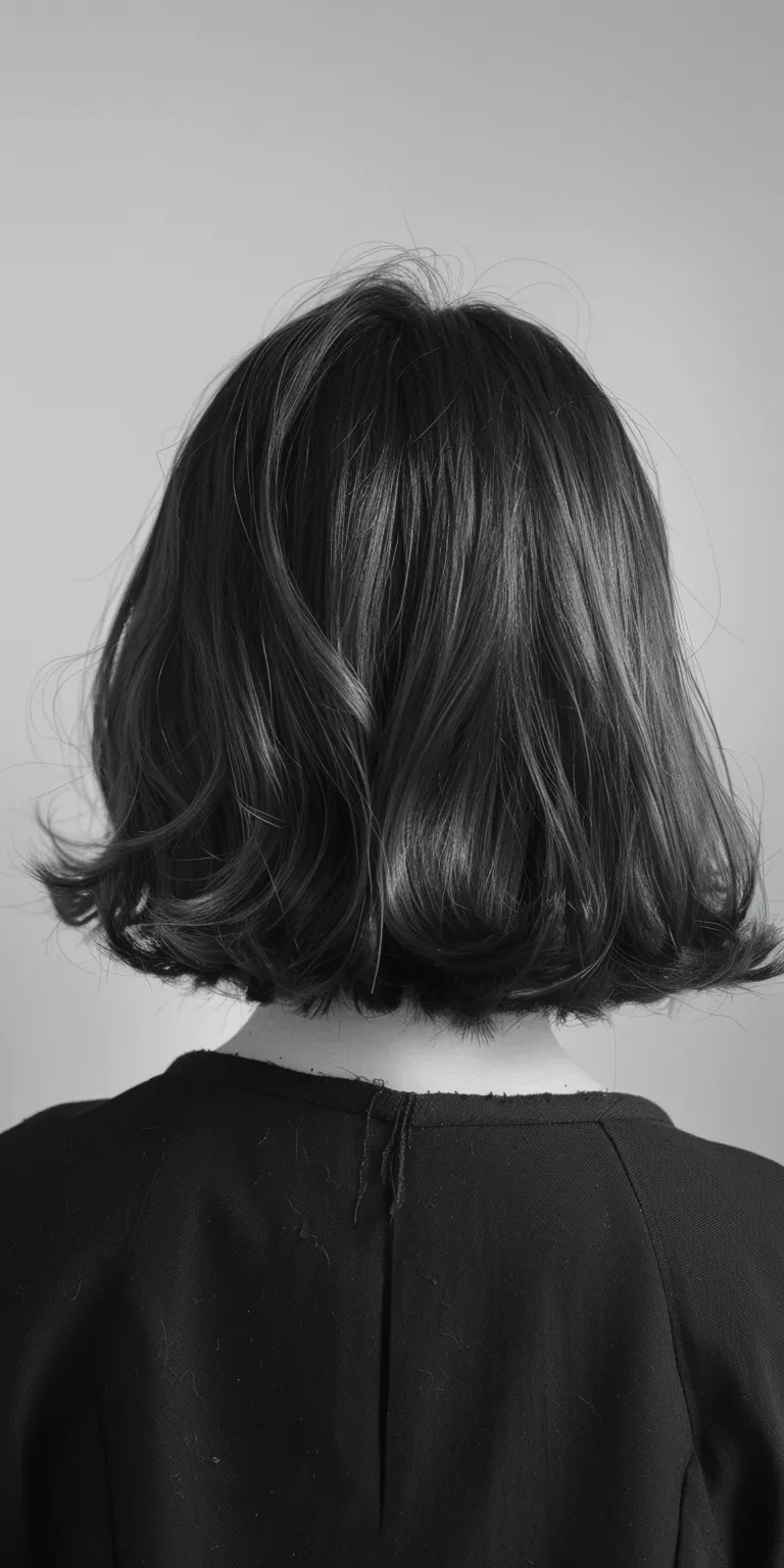 shoulder length haircuts for thin hair Asymmetric cut, Bob Short brush Chignon, Layered