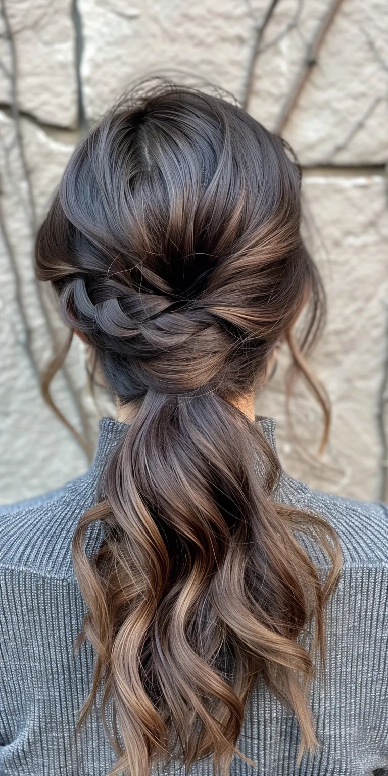 cute hairstyles for medium hair Updo, French twist, Waterfall braids, braid, Chignon