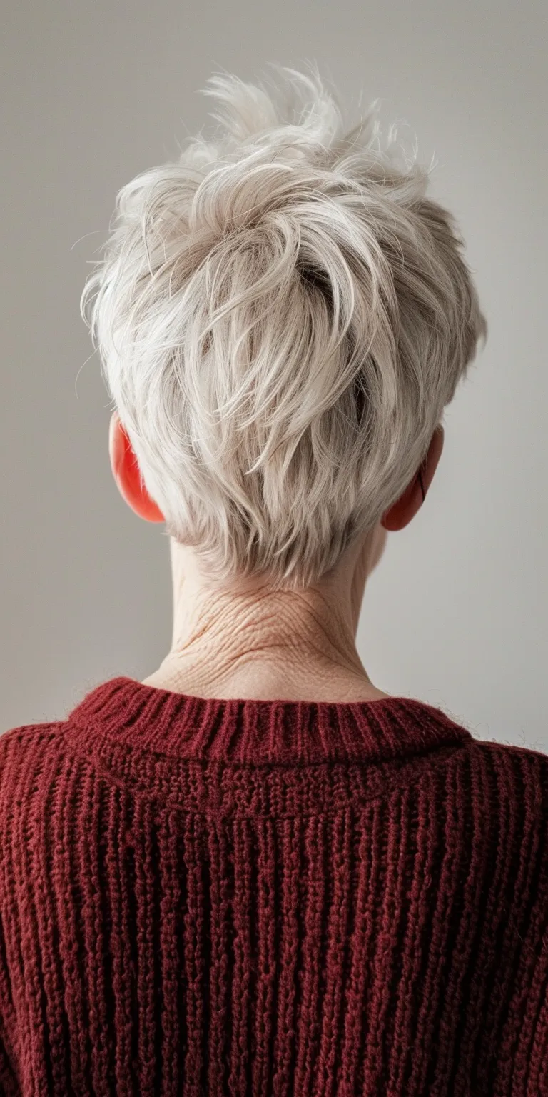 short hair styles for older women Asymmetric cut, Short brush Layered hair, Pixie Pompadour