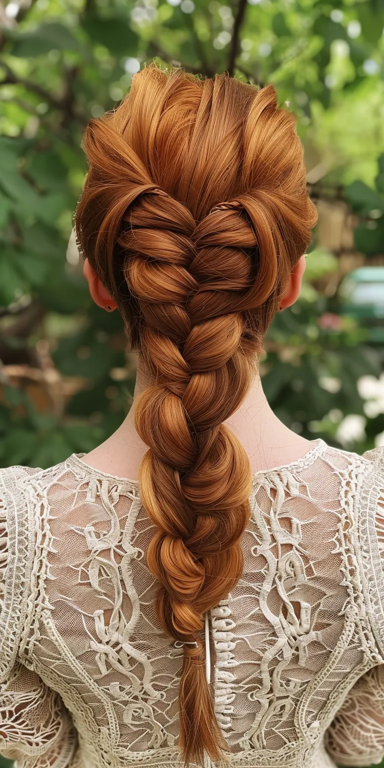 crochet hair styles French twist, Updo, braid, Waterfall braids, Braid