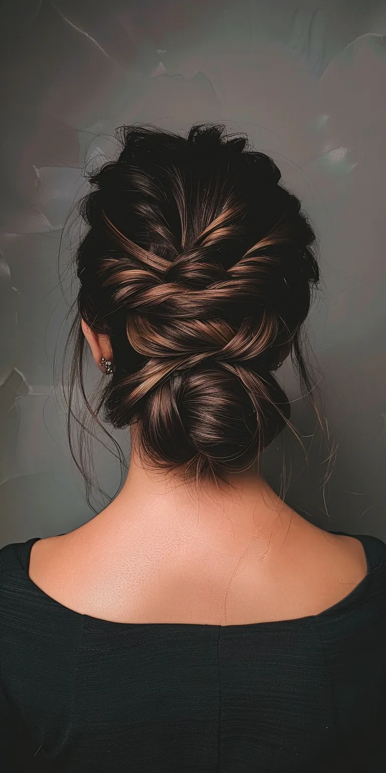 types of hairstyle Chignon, French braid, Updo, twist, Waterfall braids