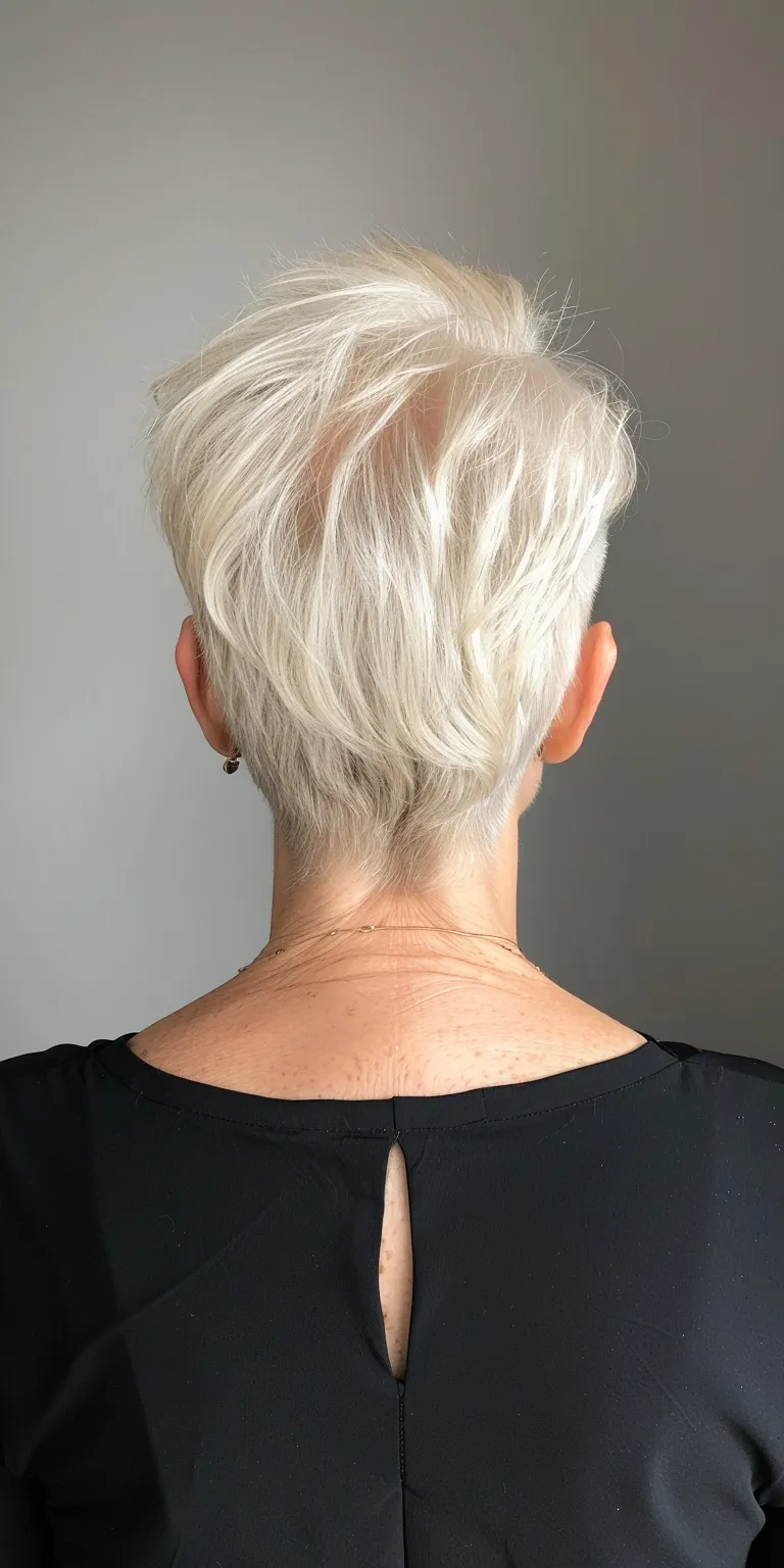 short pixie cuts for women Asymmetric cut, Short brush Pixie Digital perm, Pompadour