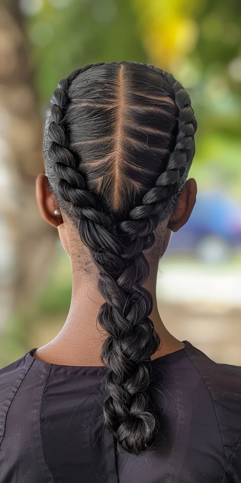 slick back braided ponytail Waterfall braids, French twist, Hair twists, braid, Cornrows