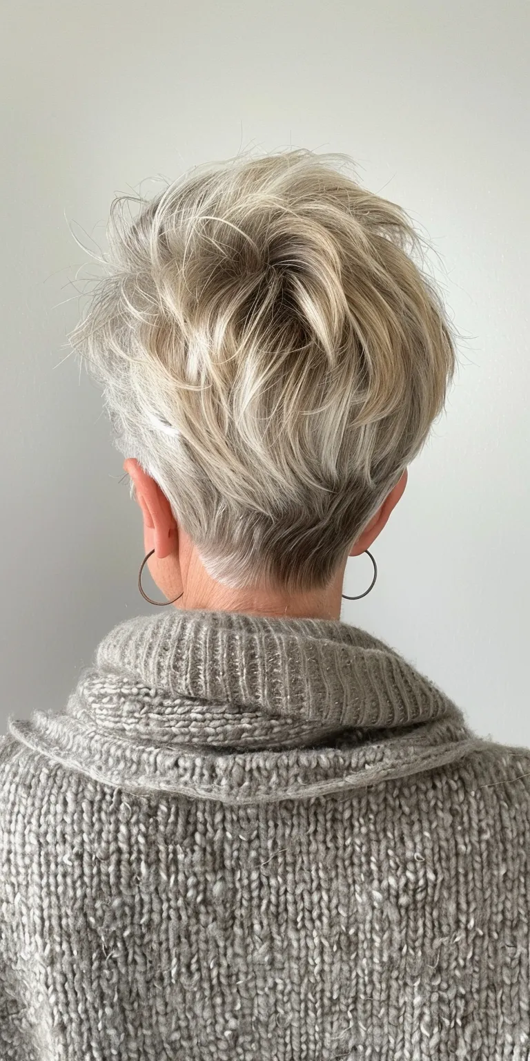 short hair styles for older women Asymmetric cut, Short brush Updo, Pompadour, French twist