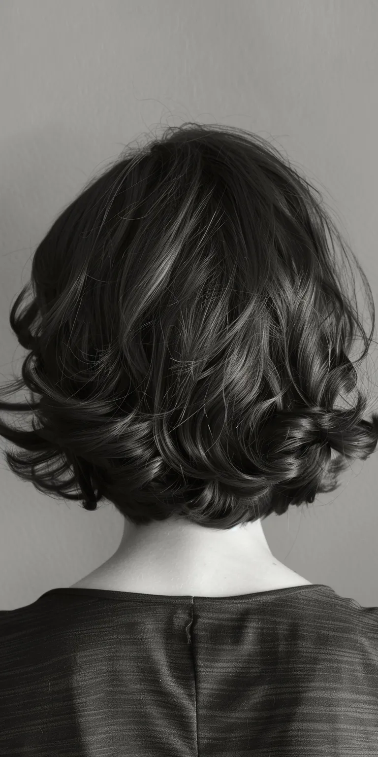 short hairstyles for fat faces and double chins Ringlets, Asymmetric cut, Finger wave, Chignon, Bob cut