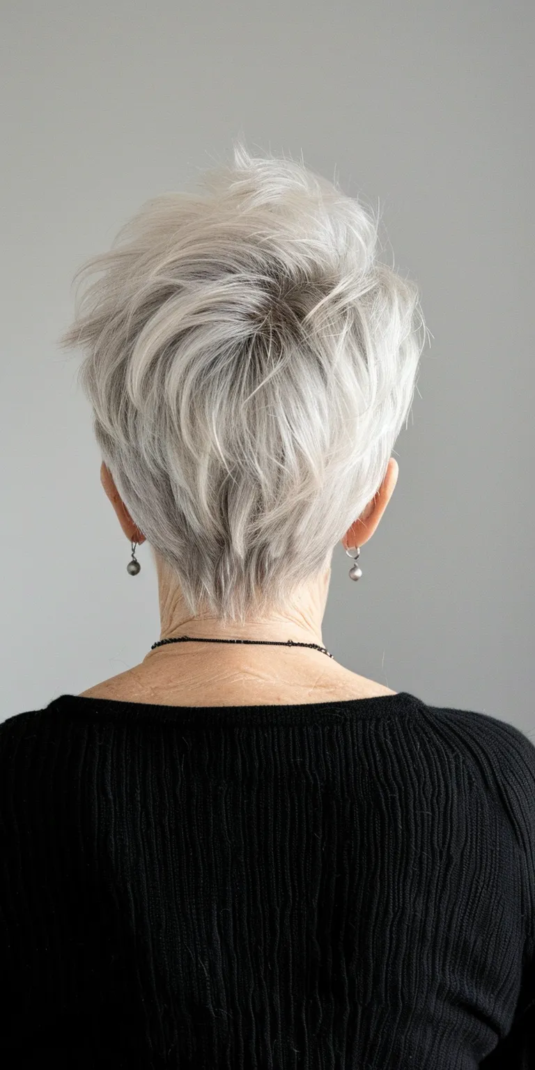 short hairstyles for over 60 Asymmetric cut, Short brush Pompadour, Pixie Digital perm