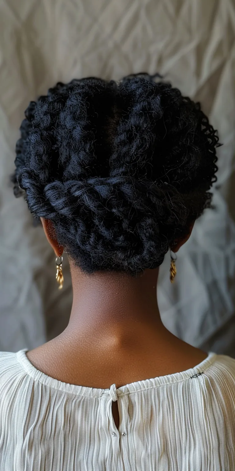 cute natural hairstyles French twist, Hair twists, Updo, Kinky hair, Waterfall braids