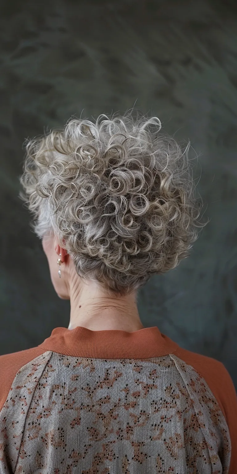 short curly haircuts for women Digital perm, Updo, Asymmetric cut, Pompadour, Short brush cut