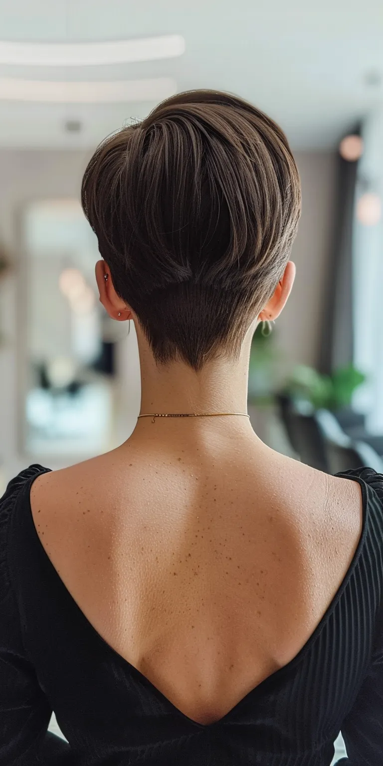 cute short haircuts Asymmetric cut, Short brush Chignon, Ballerina bun, Tonsure