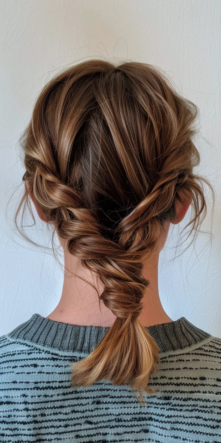 knotless hairstyles Waterfall braids, French twist, Updo, braid, Milkmaid braid