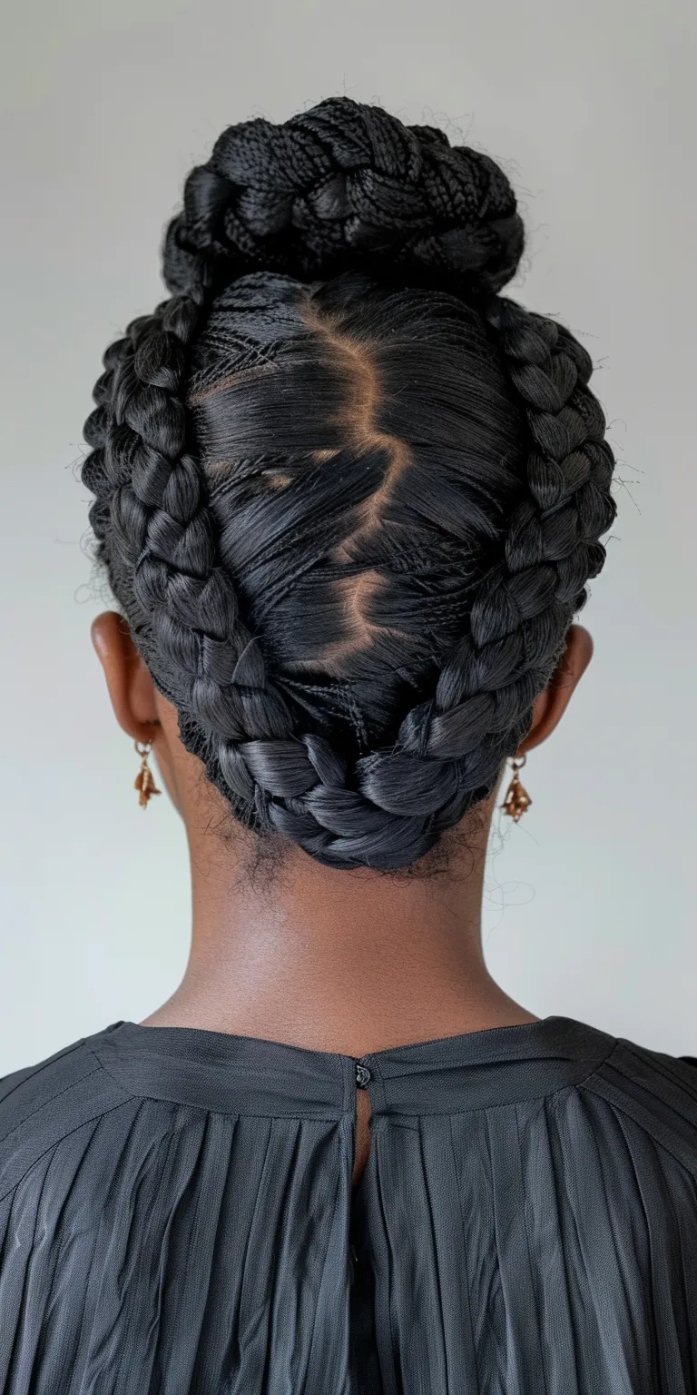 braided updo hairstyles French twist, Waterfall braids, Finger wave, Updo, Hair twists