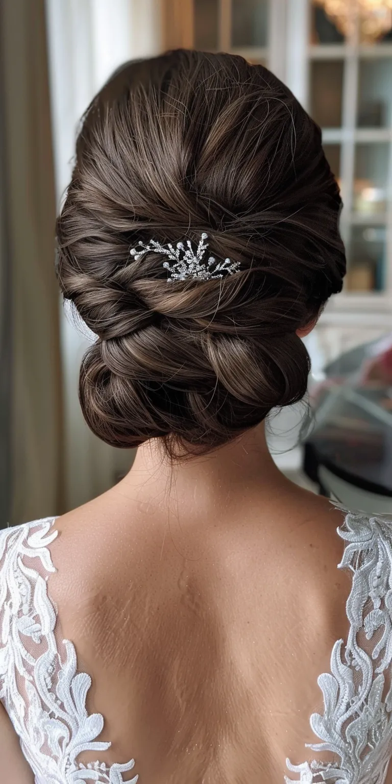 wedding hairstyles for short hair Updo, Chignon, French twist, Waterfall braids, Ballerina bun