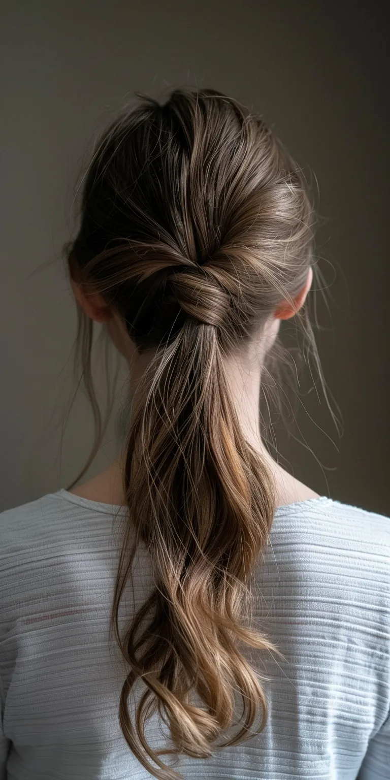 half ponytail hairstyles French braid, twist, Chignon, Ponytail, Updo