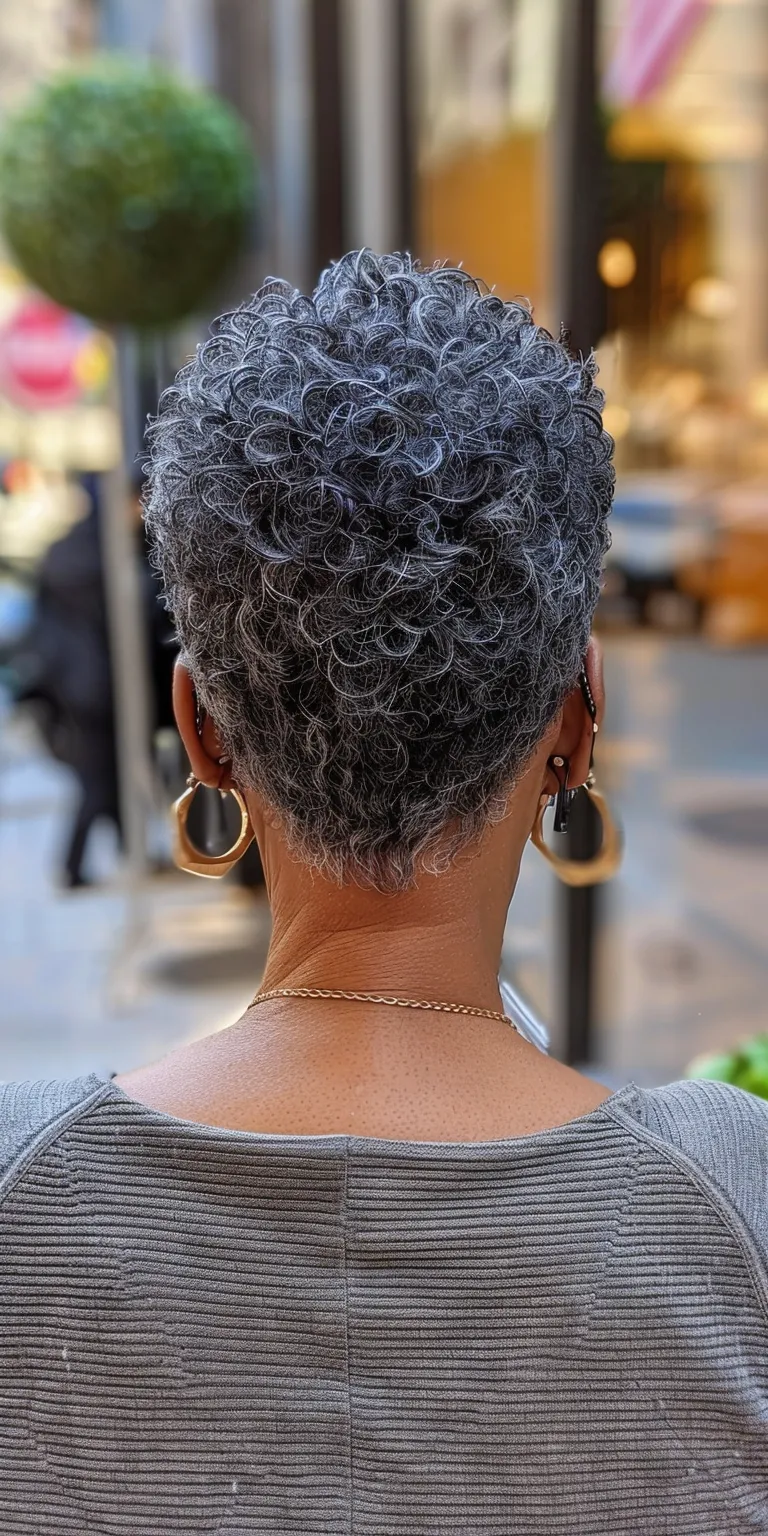 low maintenance short natural haircuts for black females Short brush cut, Digital perm, Asymmetric Pompadour, French twist