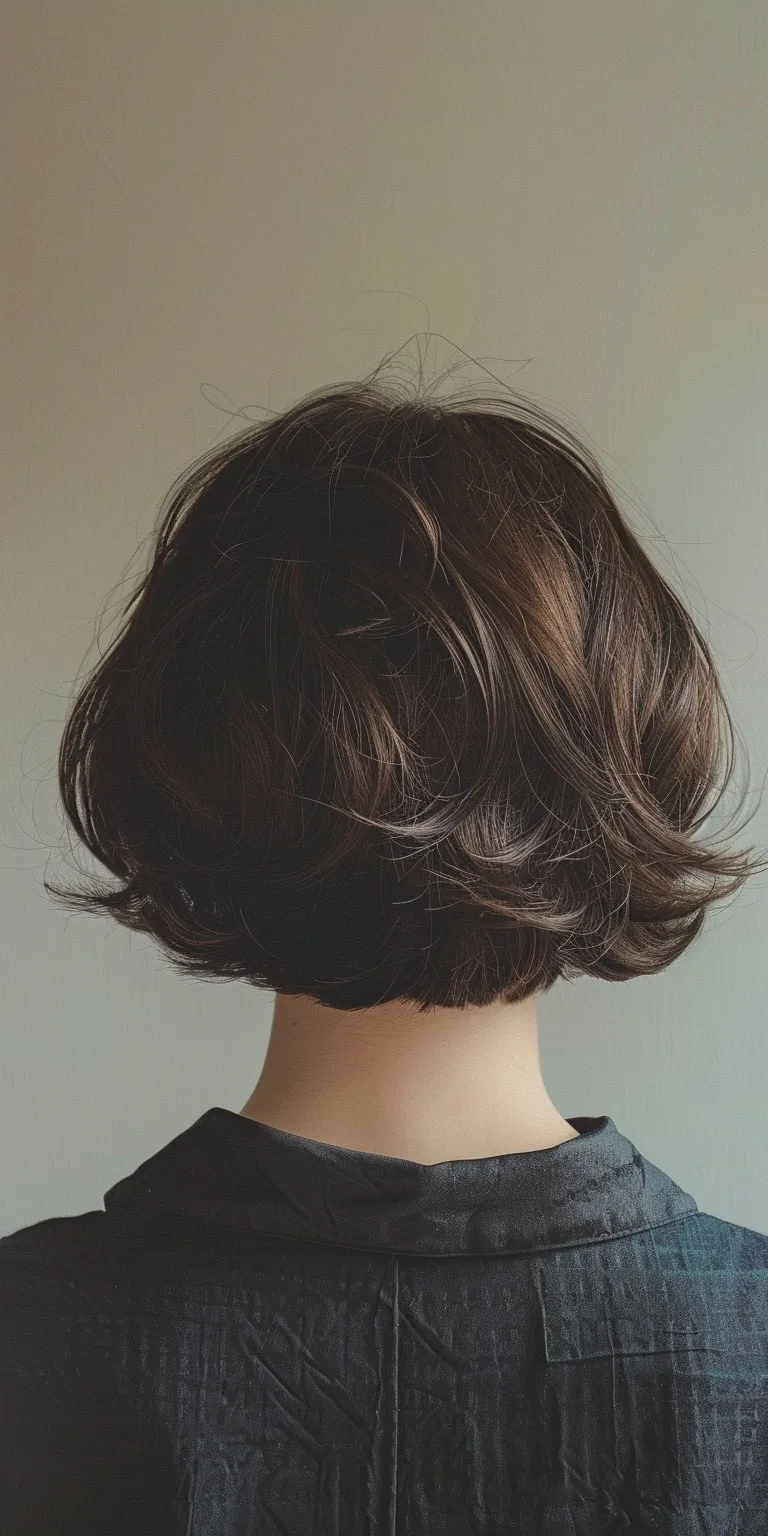 hair style woman Asymmetric cut, Bob Layered hair, Digital perm, Japanese women's hairstyles