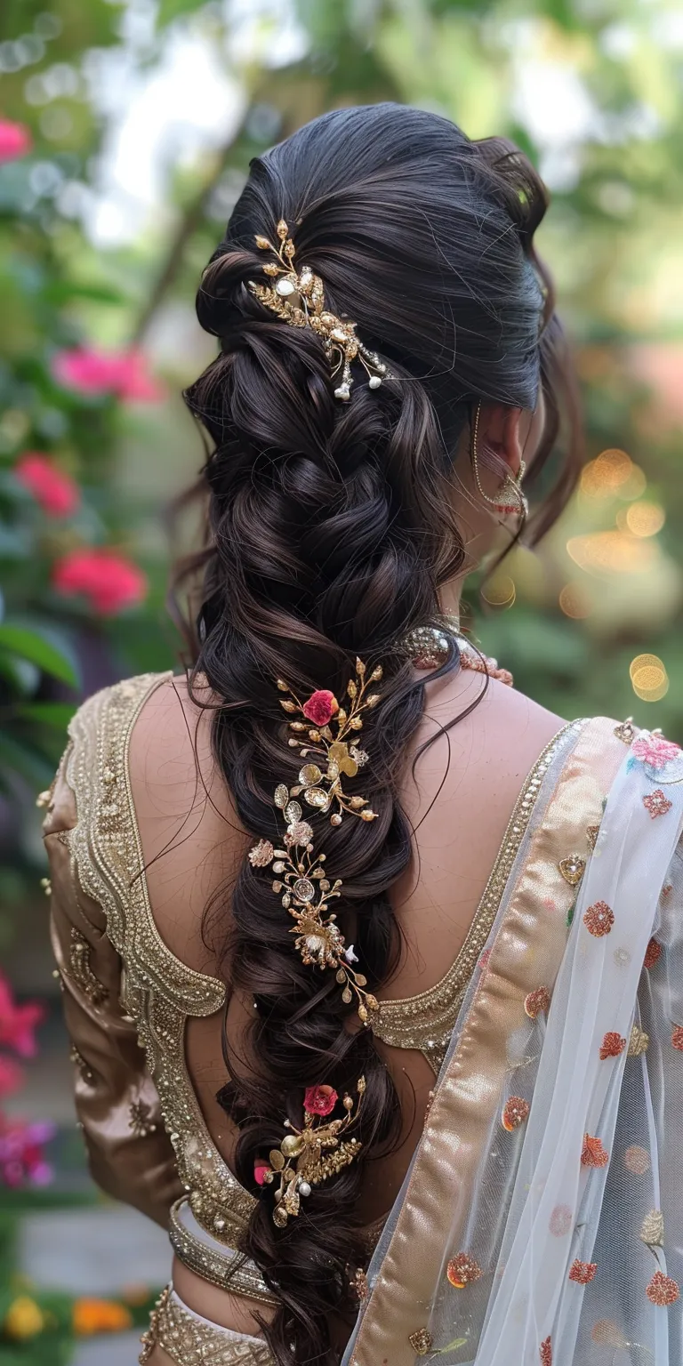 wedding hairstyles for long hair Boho braids, Milkmaid braid, Updo, Waterfall Braid