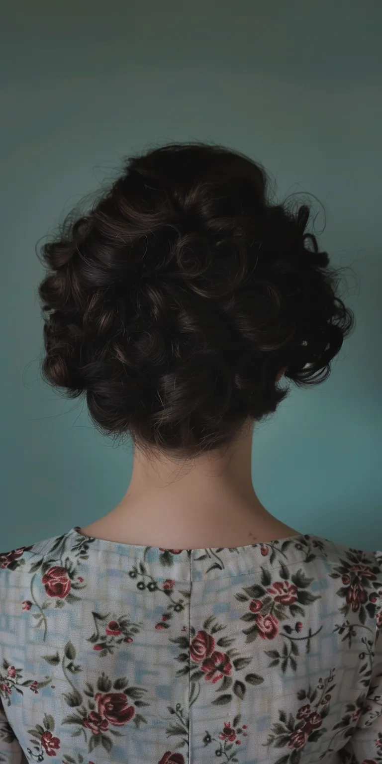 50s hairstyles women Milkmaid braid, Updo, Digital perm, Chignon, Finger wave