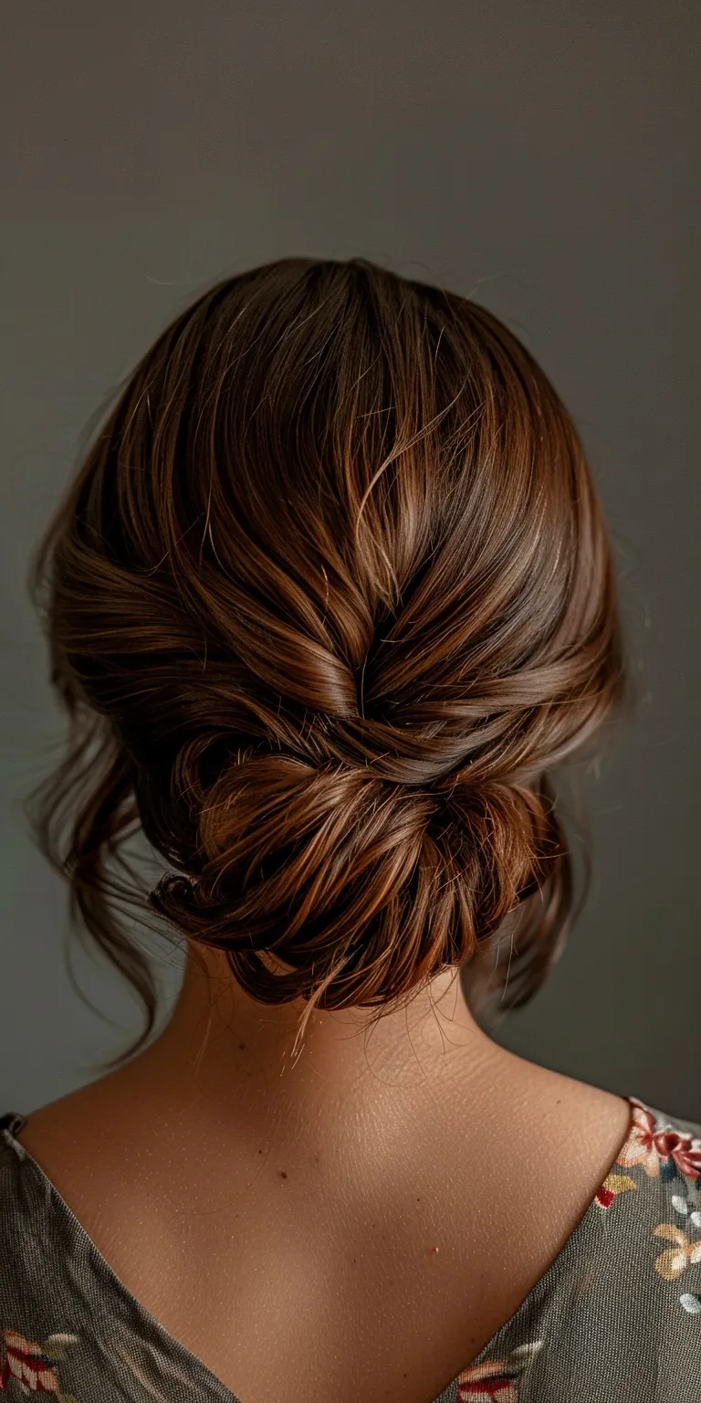 hair style for chubby face Updo, Chignon, French twist, braid, Waterfall braids