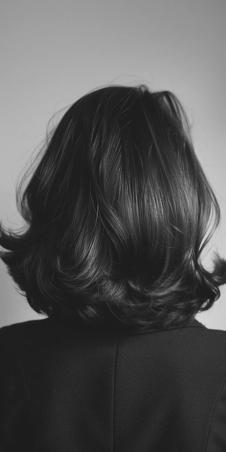 medium hairstyles for women over 50 Asymmetric cut, Bob Layered hair, Ringlets, Chignon