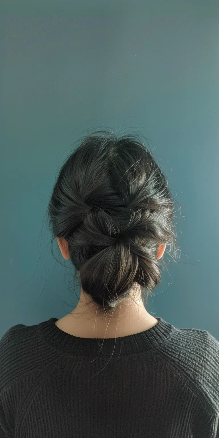 korean hairstyle French twist, Updo, Chignon, braid, Milkmaid braid