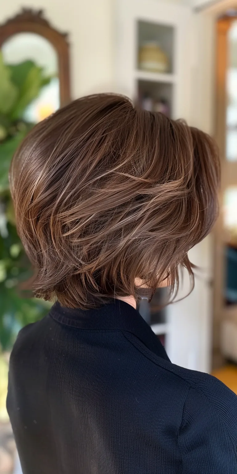 lisa rinna hairstyles Asymmetric cut, Short brush Layered hair, Bob Professional cut