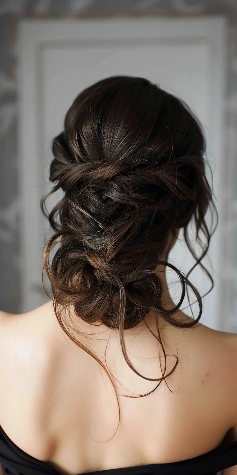 bridesmaid hairstyles Updo, Chignon, Waterfall braids, French twist, braid