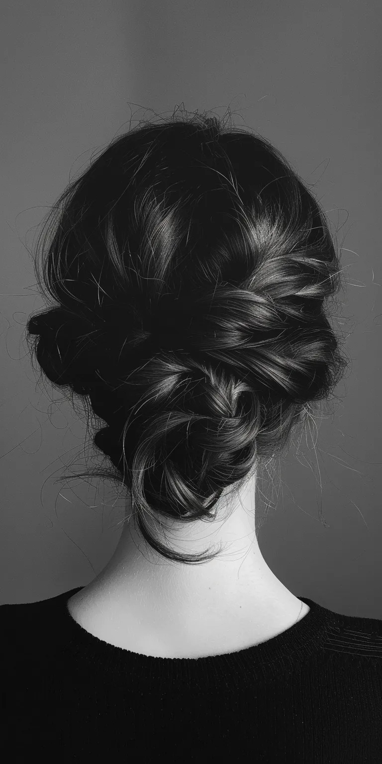 hair up hairstyles Chignon, Updo, French twist, Milkmaid braid, braid