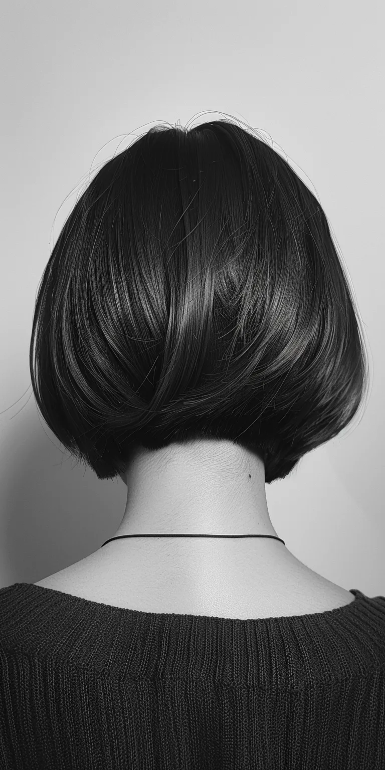 stacked bob haircuts Asymmetric cut, Bob Chignon, Japanese women's hairstyles, Tonsure