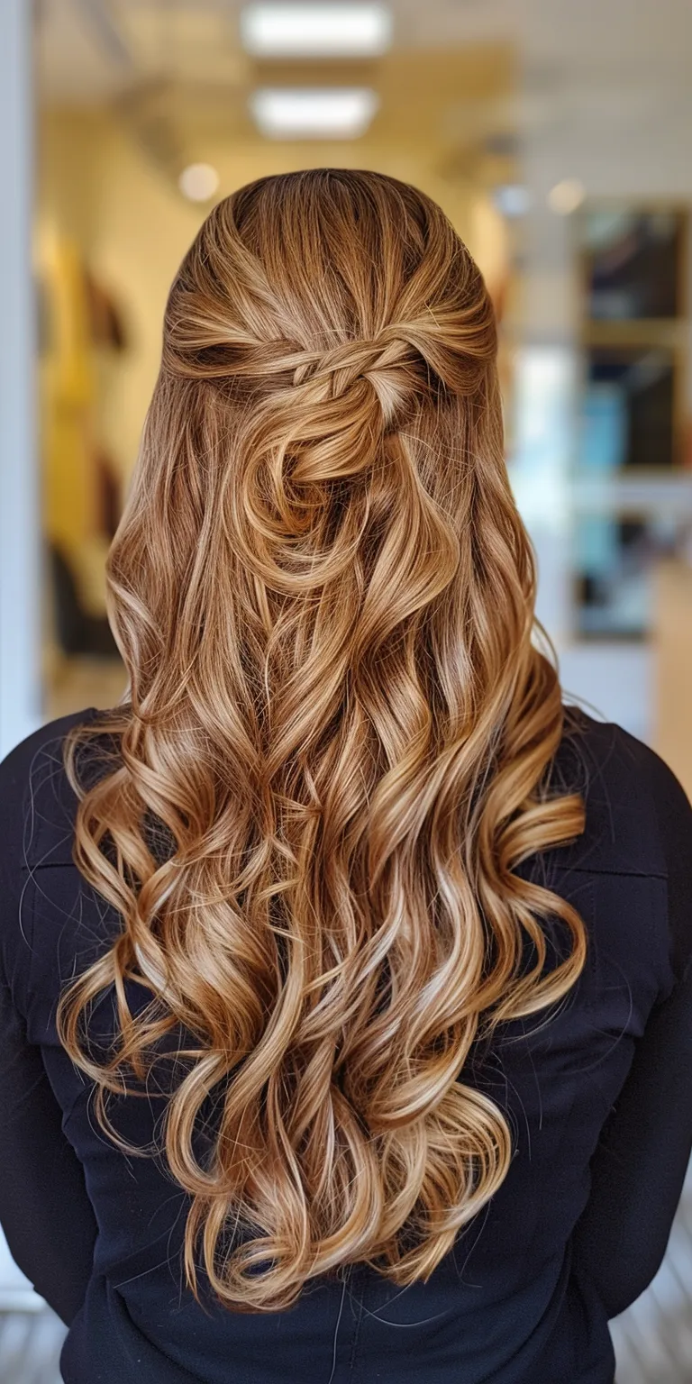 long hairstyles for women Waterfall braids, Layered hair, Updo, French braid, Digital perm