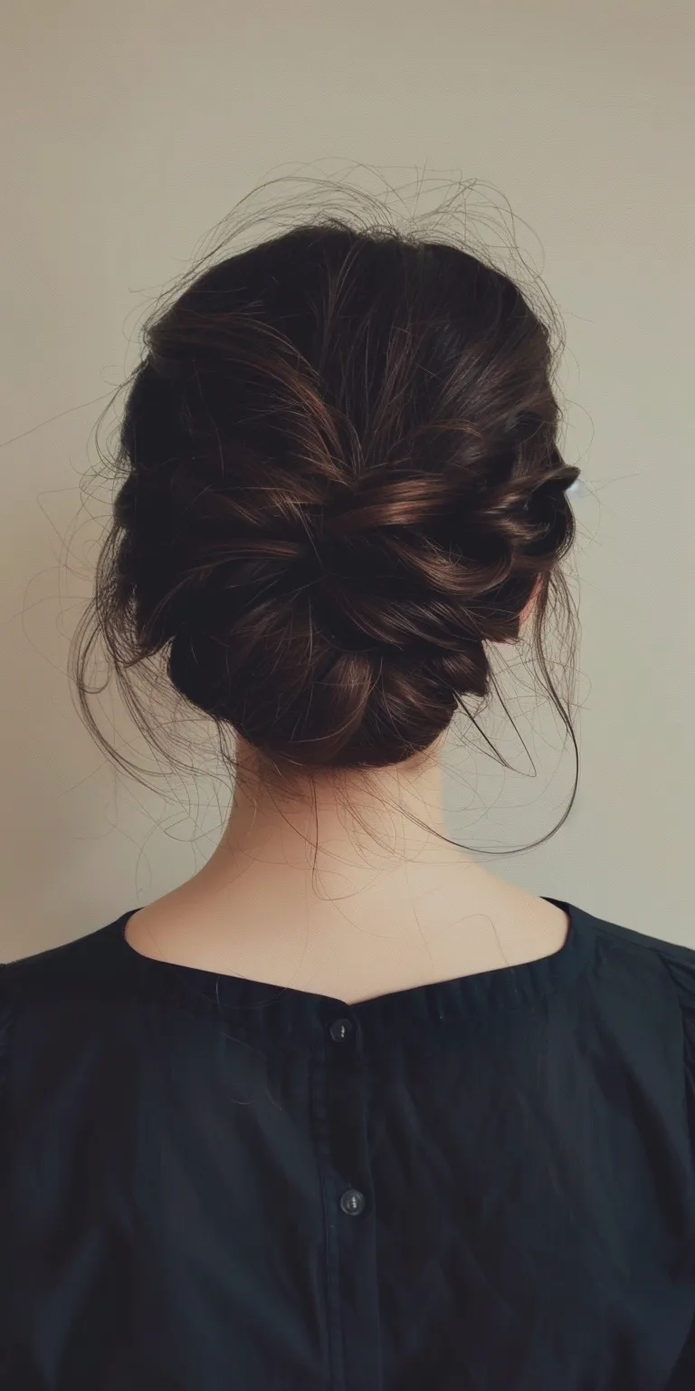 korean hair style Chignon, Updo, Ballerina bun, Milkmaid braid, French twist