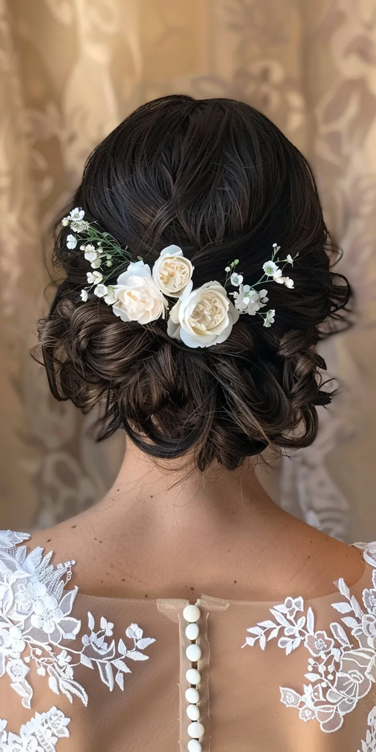 wedding hairstyles Updo, Milkmaid braid, French twist, Digital perm, Waterfall braids