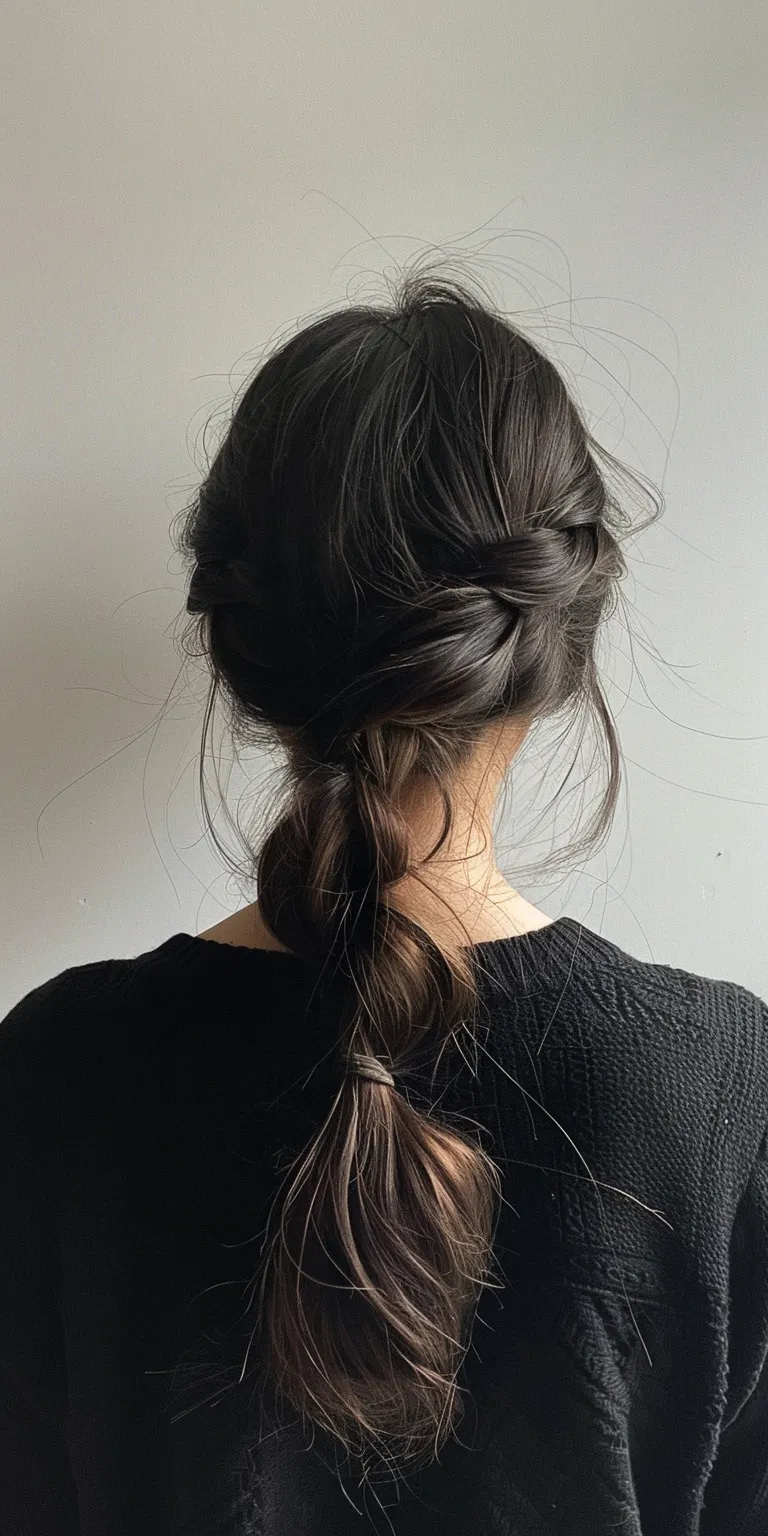 aesthetic hairstyles French twist, braid, Updo, Chignon, Waterfall braids