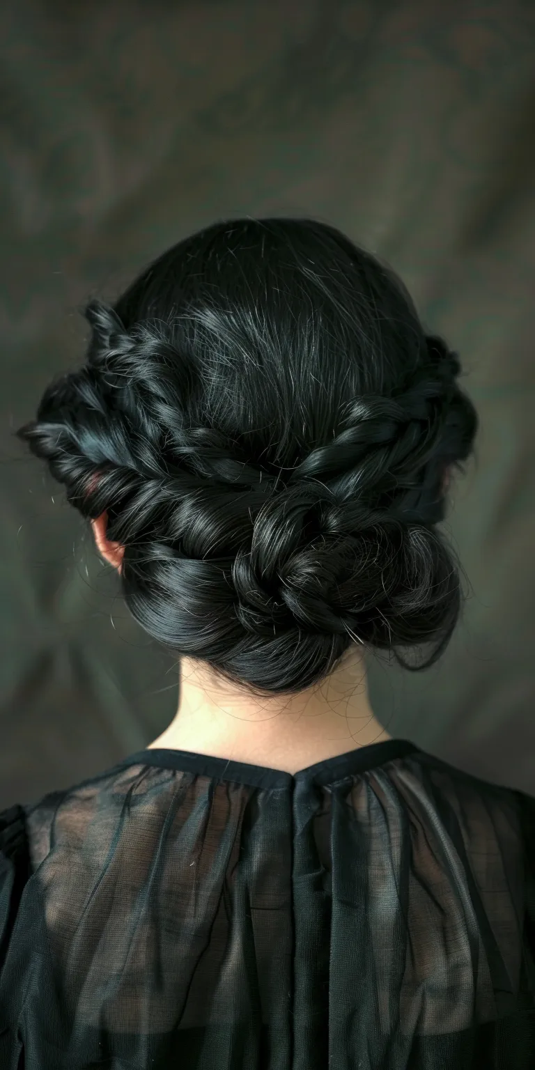 black hair styles Updo, Milkmaid braid, Waterfall braids, French twist, braid