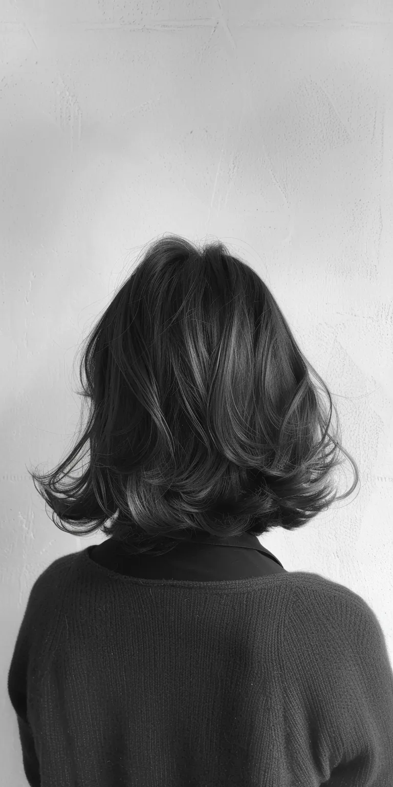 shoulder length haircuts with layers Bob cut, Asymmetric Layered hair, Short brush Digital perm