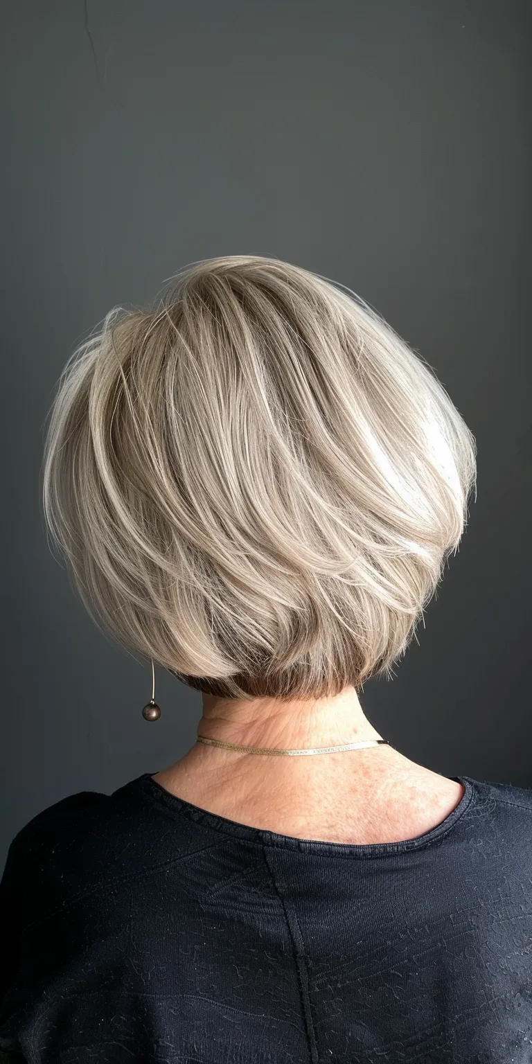 short bob haircuts Asymmetric cut, Short brush Digital perm, Professional Pixie cut