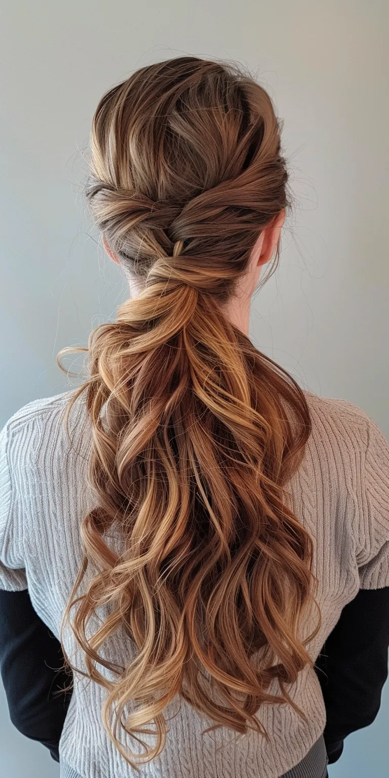 half ponytail Waterfall braids, Updo, French braid, twist, Braid