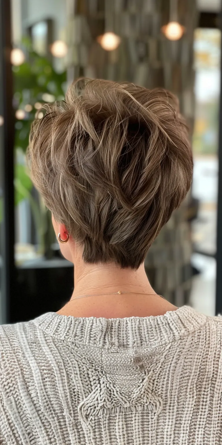 lisa rinna hairstyles Updo, French twist, Short brush cut, Chignon, Pixie cut