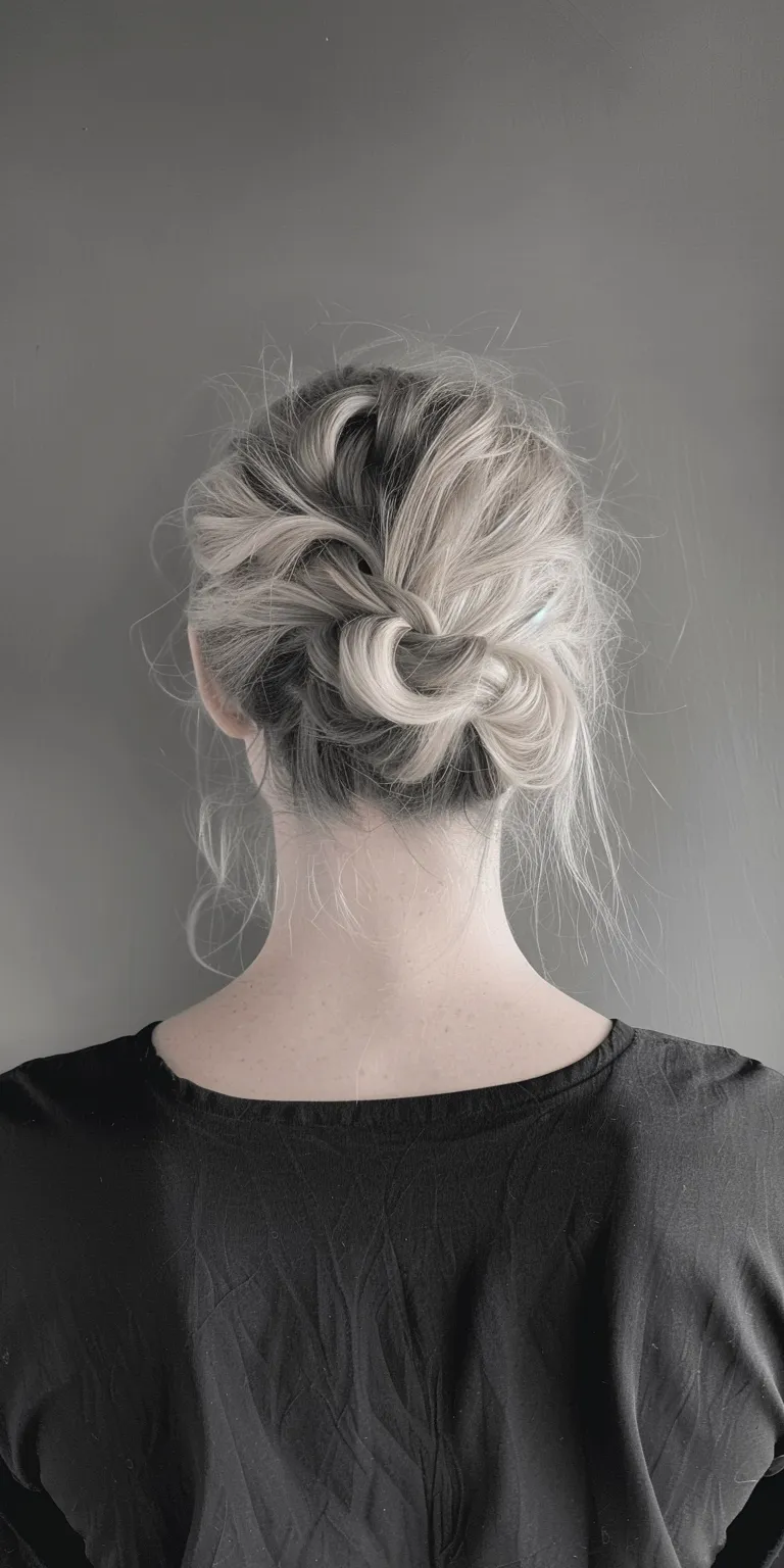 90 hairstyles Chignon, Updo, Milkmaid braid, French twist, Ballerina bun