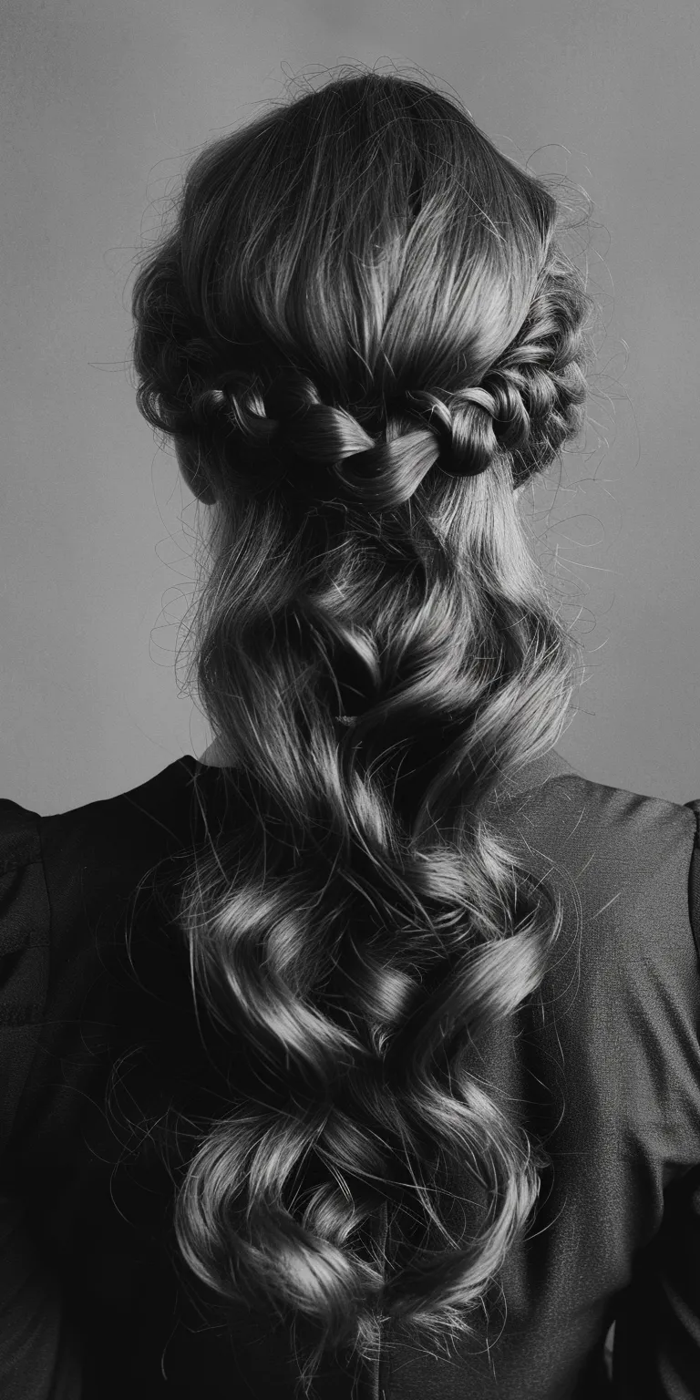 40s hairstyles Milkmaid braid, Updo, French Boho braids, Waterfall braids