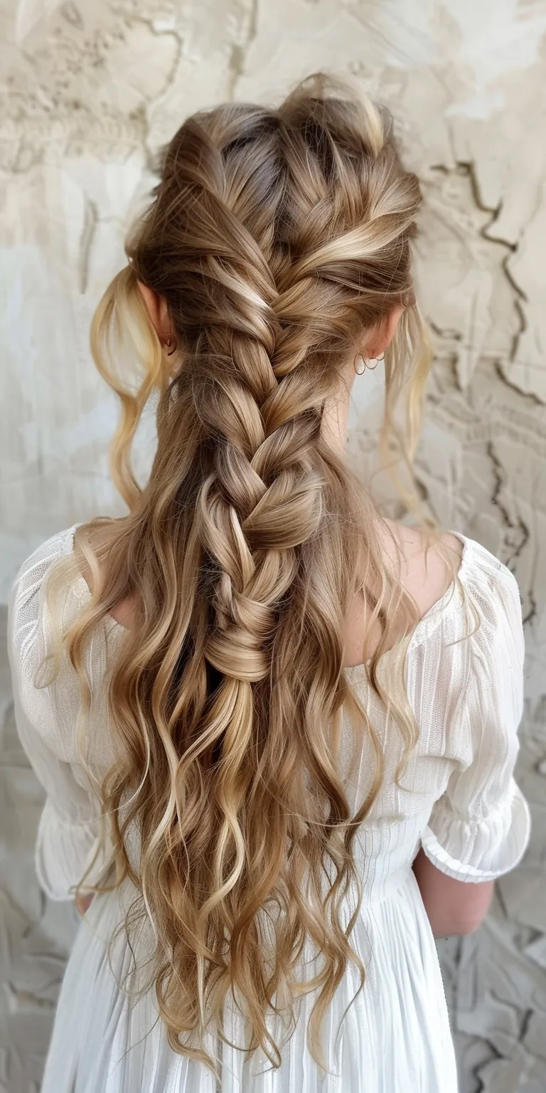 boho hairstyles Waterfall braids, French braid, Boho Braid, Milkmaid braid