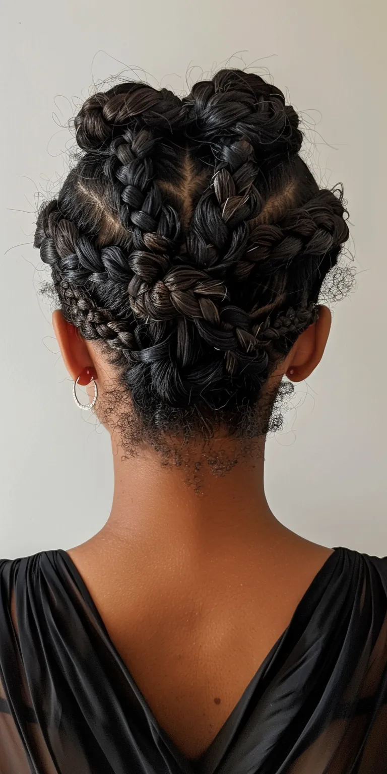 braided updo hairstyles French twist, Updo, Waterfall braids, Chignon, Milkmaid braid