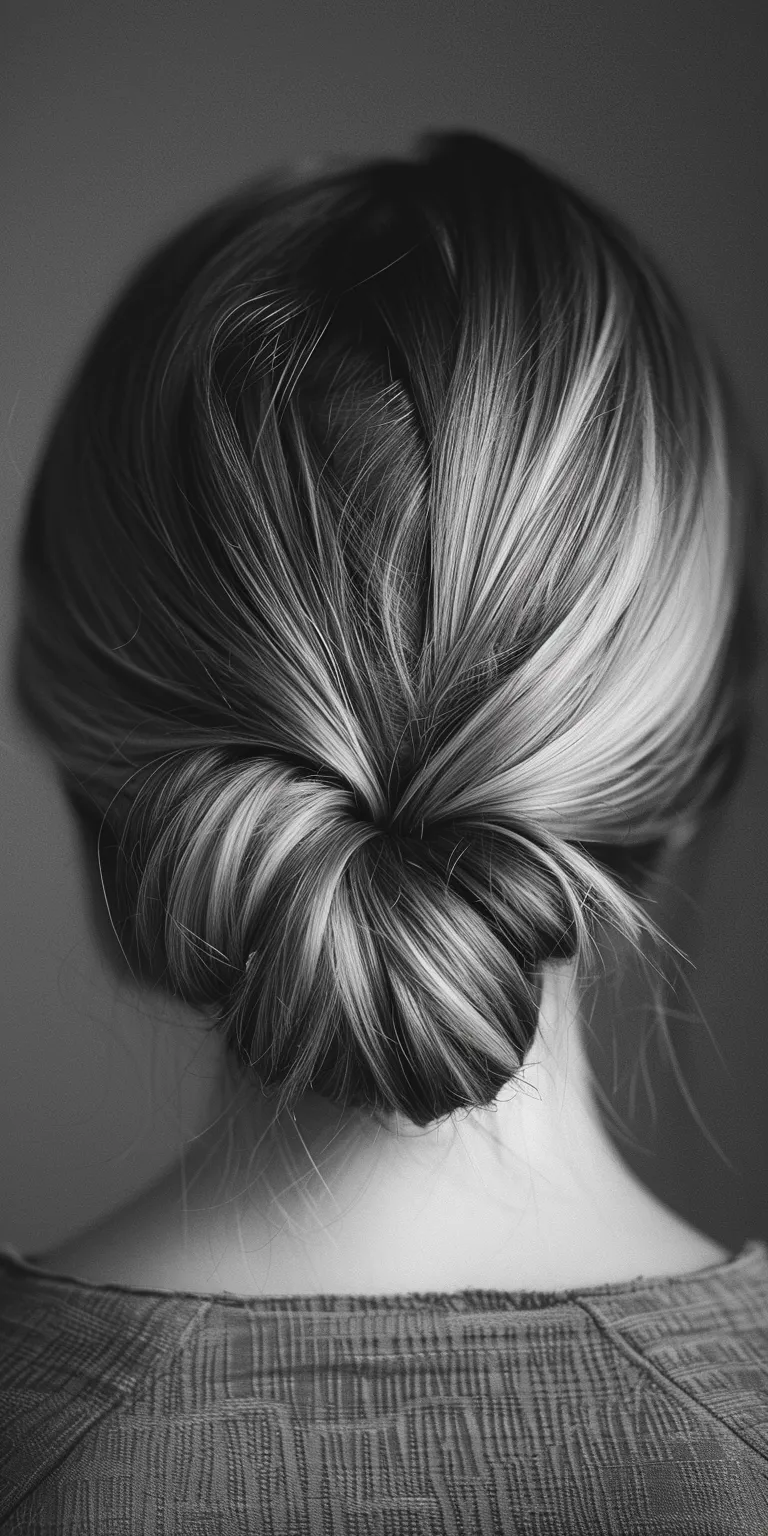 lines hairstyles Chignon, Updo, French twist, braid, Braid