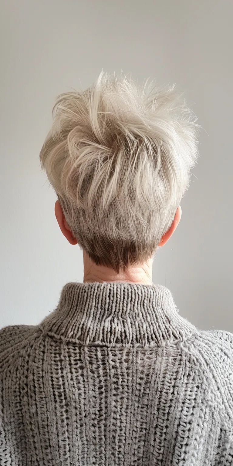 short hair styles for older women Asymmetric cut, Short brush Pompadour, Tonsure, Digital perm