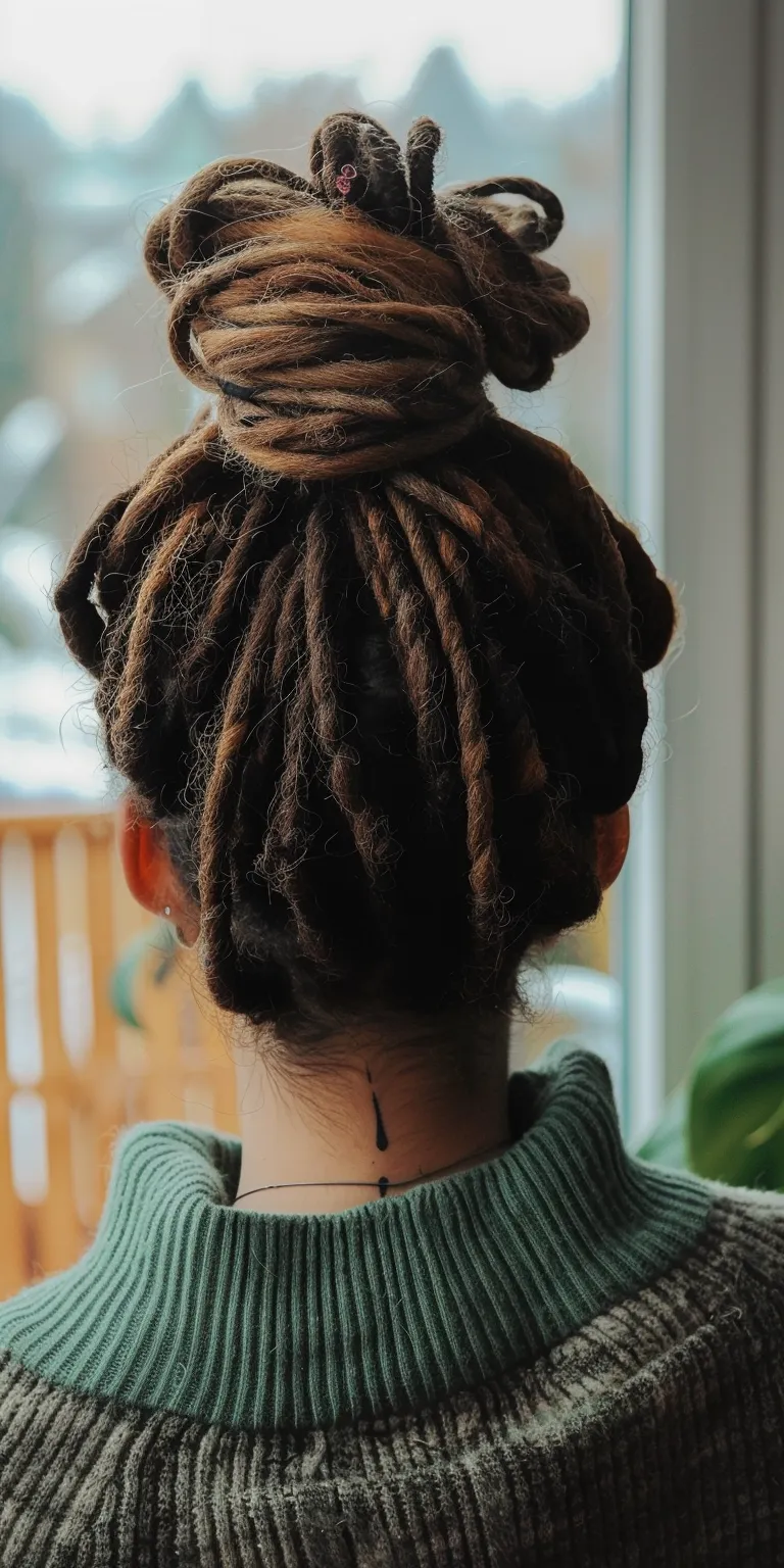 dreads hairstyles for ladies Hair twists, French twist, Dreadlocks, Updo, Stacked bob