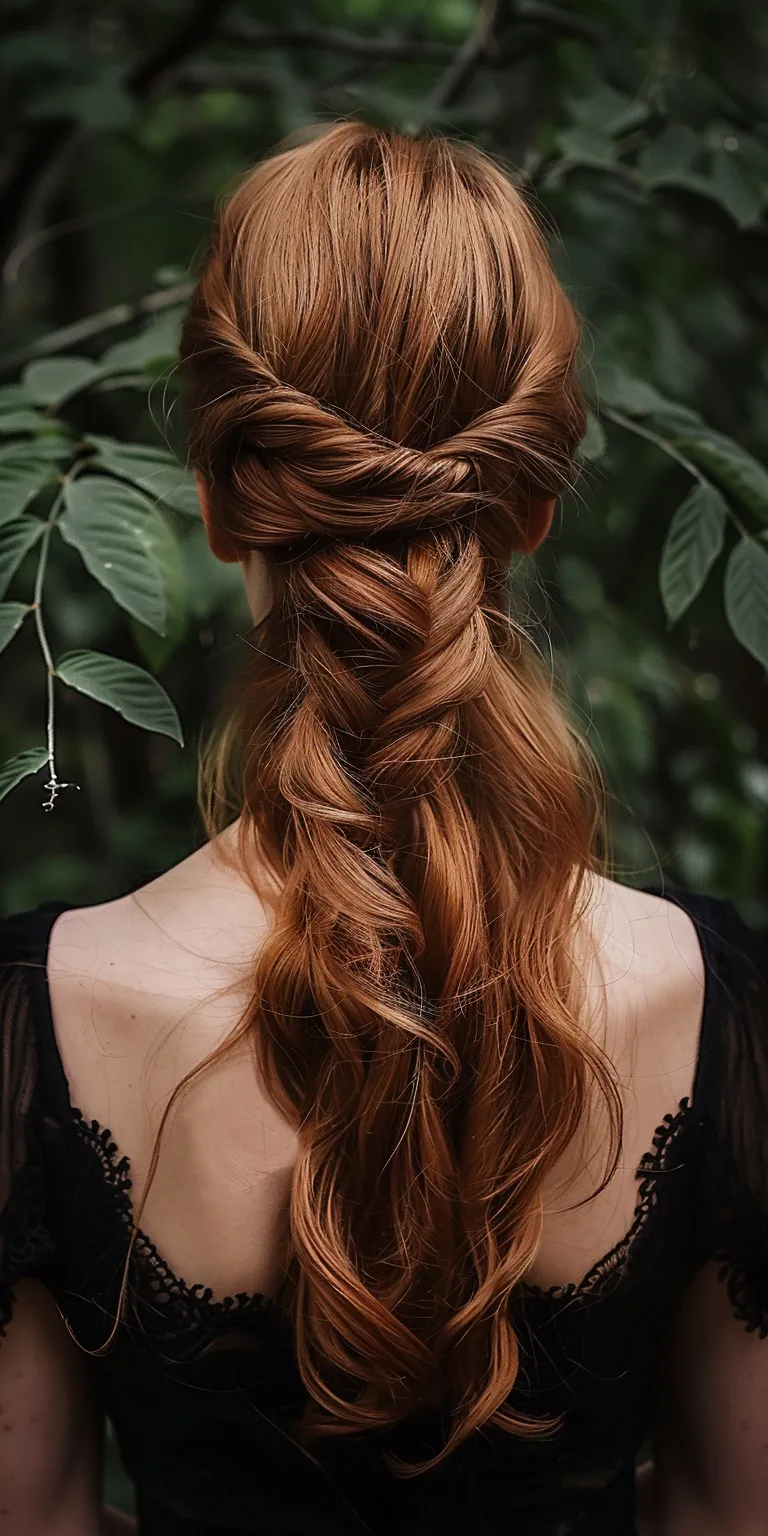 half up hairstyles Braid, Waterfall braids, French braid, Updo, Boho braids