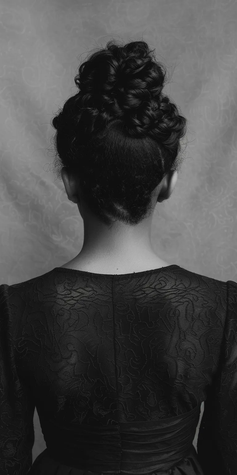 black hair styles Chignon, Updo, Milkmaid braid, Historical Christian hairstyles, Finger wave