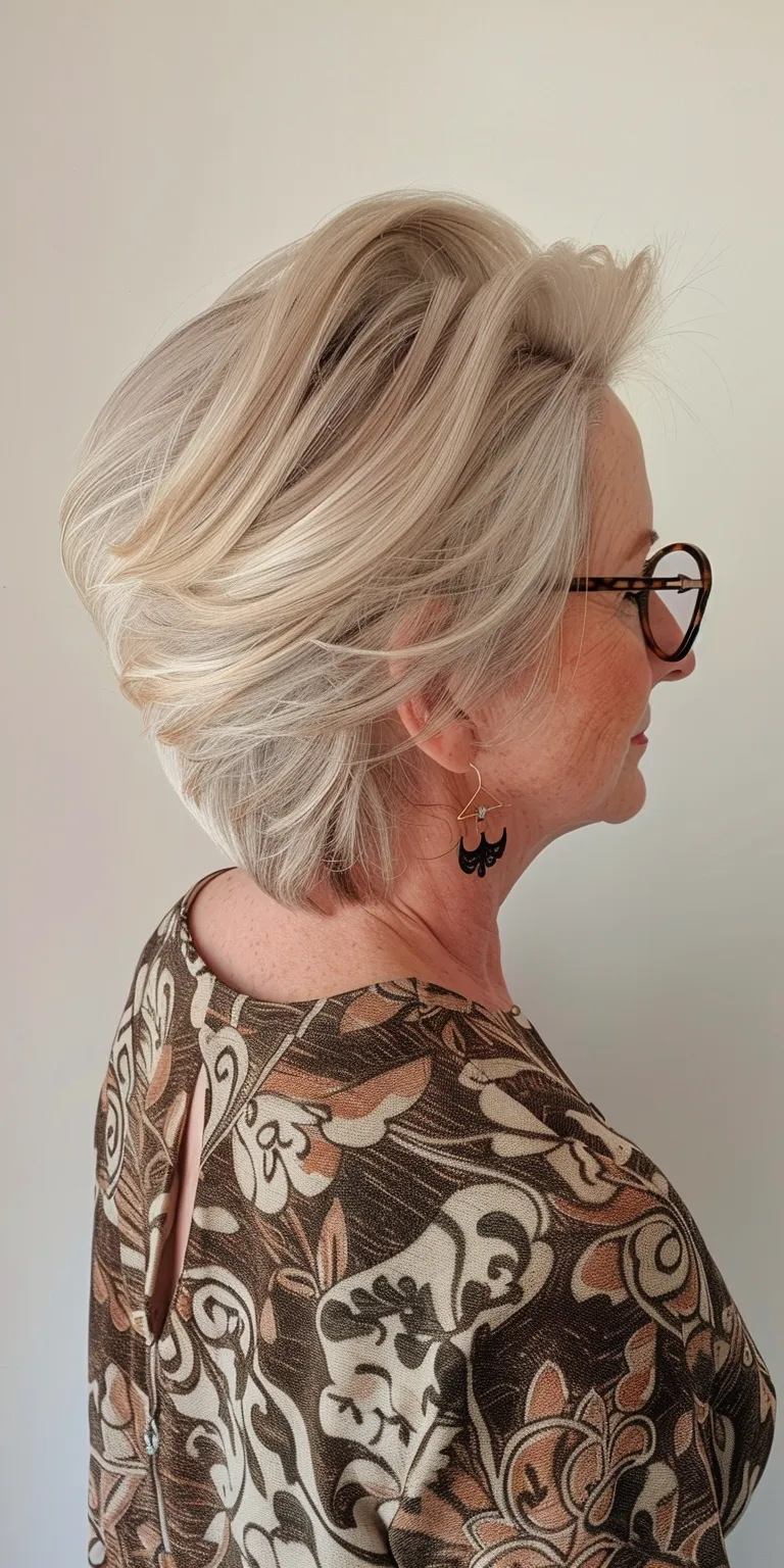 hair styles for women over 60 Digital perm, Updo, Layered hair, Butterfly haircut, Asymmetric cut