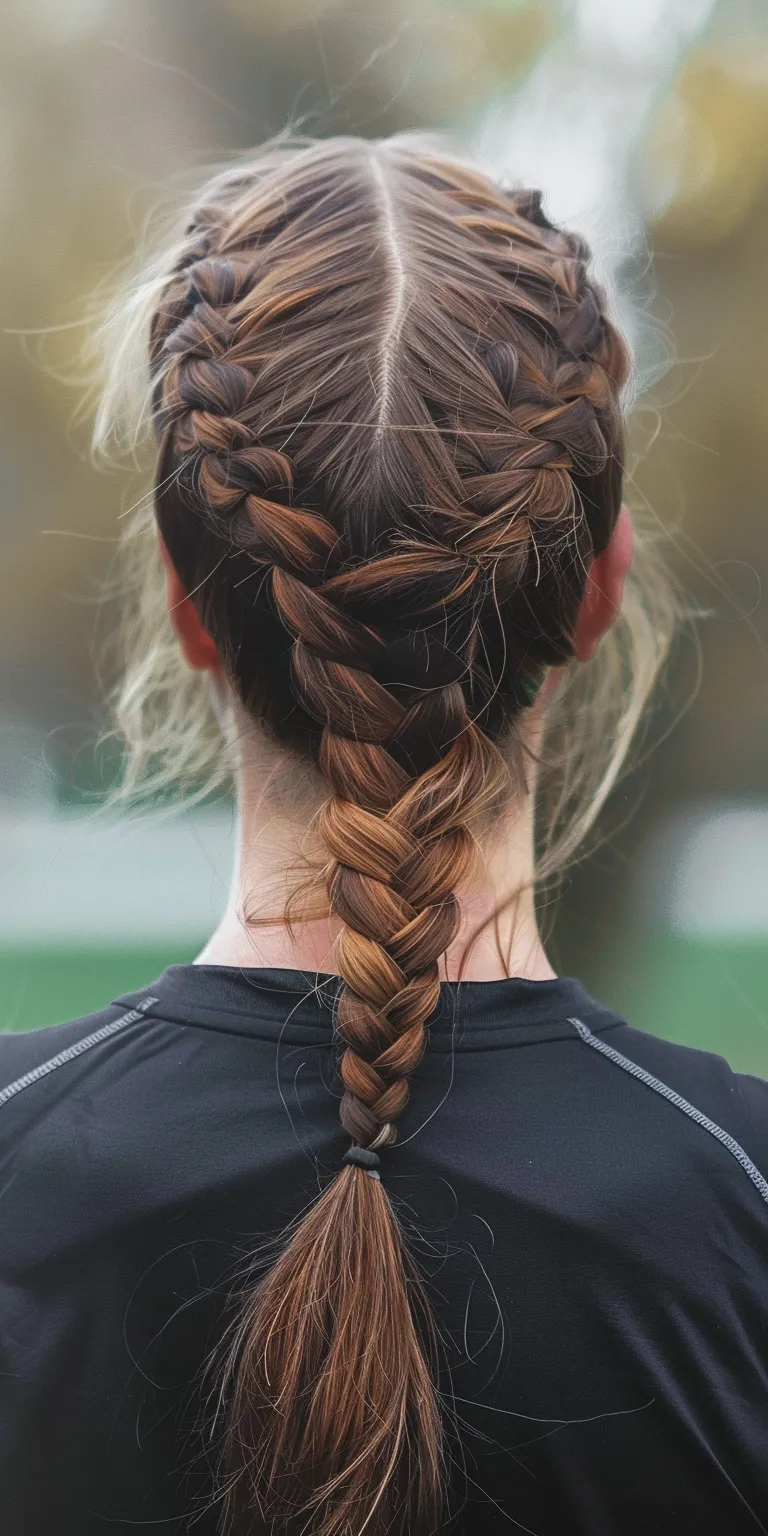 softball hairstyles French braid, Braid, twist, Waterfall braids, Hair twists