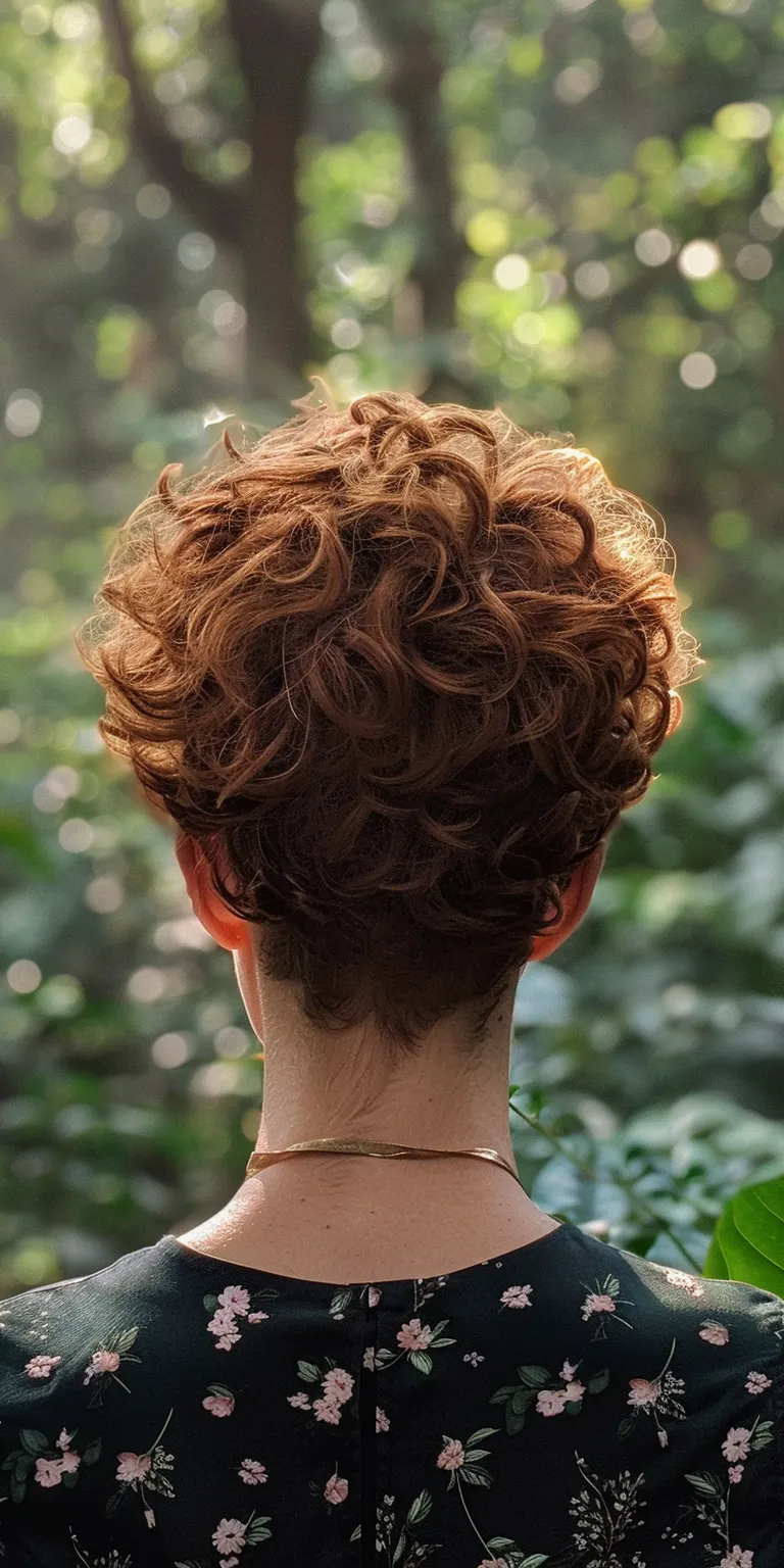 short curls Digital perm, Asymmetric cut, Short brush Updo, Pixie cut